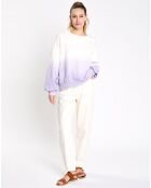 Sweat cr ml dip dye blanc/violet