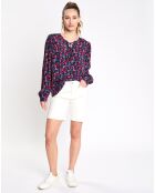 Blouse à lacets print multicolore