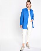 Chemise en Lin manches longues bleue