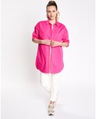 Chemise manches longues poches oversize rose vif