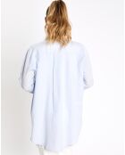 Chemise en Lin & Coton manches longues bleu clair