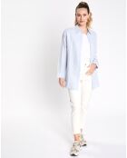 Chemise en Lin & Coton manches longues bleu clair