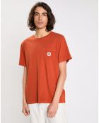 T-Shirt 100% Coton Bio Regular Fit Basic Pocket orange