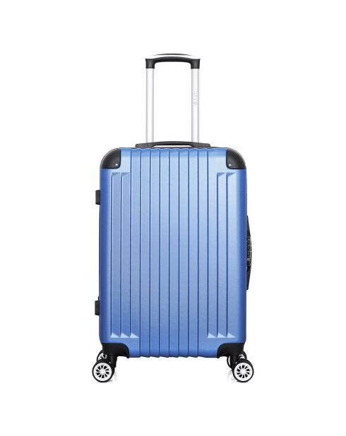 3 Valises 4 roues simples & Vanity Tage 75/65/55/46 cm bleues