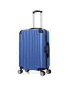 3 Valises 4 roues simples & Vanity Tage 75/65/55/46 cm bleues