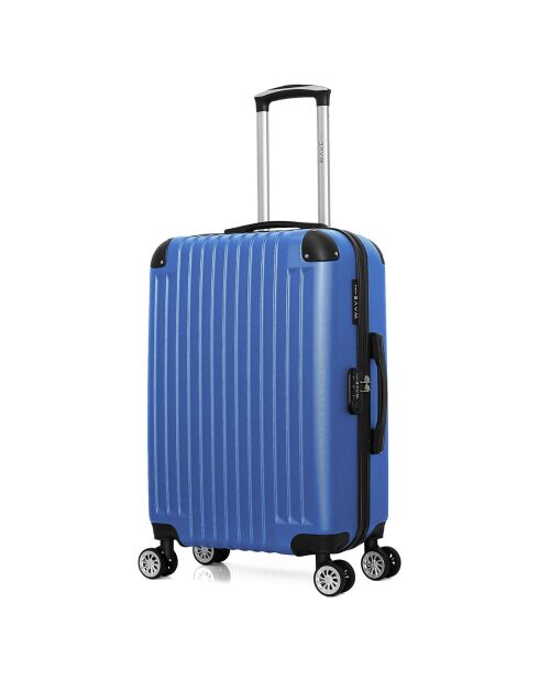 3 Valises 4 roues simples & Vanity Tage 75/65/55/46 cm bleues