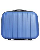 3 Valises 4 roues simples & Vanity Tage 75/65/55/46 cm bleues