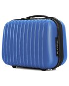 3 Valises 4 roues simples & Vanity Tage 75/65/55/46 cm bleues