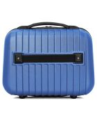 3 Valises 4 roues simples & Vanity Tage 75/65/55/46 cm bleues