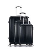 3 Valises 4 roues doubles Denali 75/65/55 cm noires