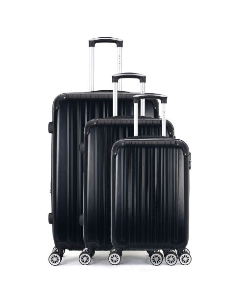 3 Valises 4 roues doubles Denali 75/65/55 cm noires