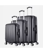 3 Valises 4 roues doubles Denali 75/65/55 cm noires
