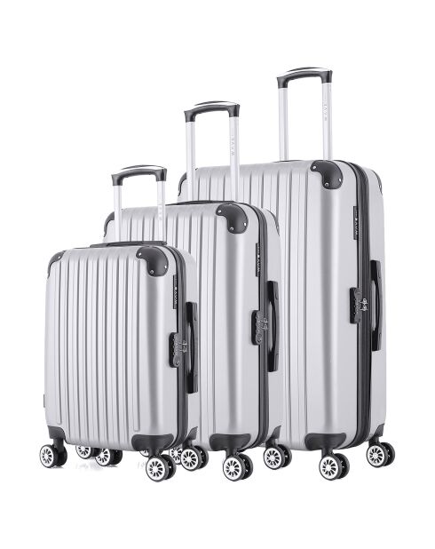 3 Valises 4 roues doubles Denali 75/65/55 cm grises