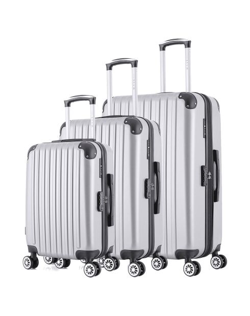 3 Valises 4 roues doubles Denali 75/65/55 cm grises