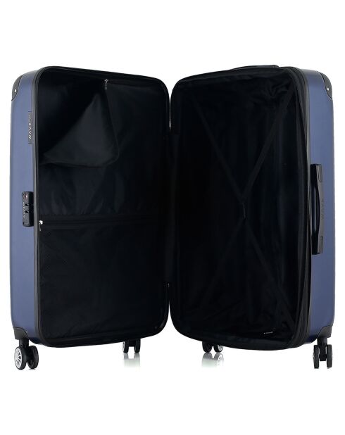 Valise Long Séjour 4 roues doubles 75 cm Denali bleu marine