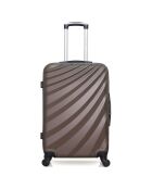 Mittelgroßer Reisekoffer mit 4 Einzelrollen 65 cm, donaubraun