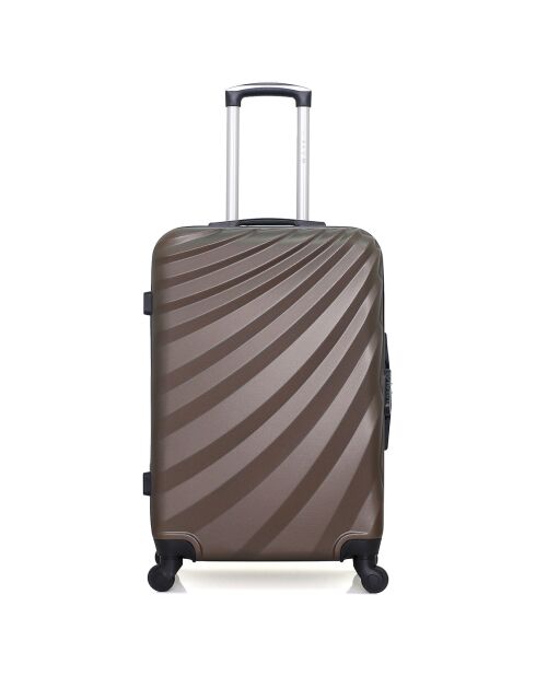 Mittelgroßer Reisekoffer mit 4 Einzelrollen 65 cm, donaubraun