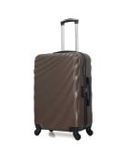 Mittelgroßer Reisekoffer mit 4 Einzelrollen 65 cm, donaubraun