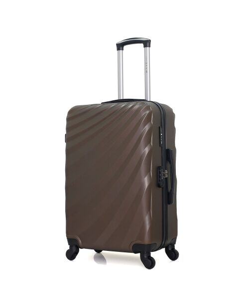 Mittelgroßer Reisekoffer mit 4 Einzelrollen 65 cm, donaubraun
