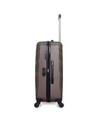 Mittelgroßer Reisekoffer mit 4 Einzelrollen 65 cm, donaubraun