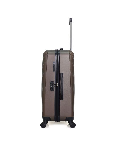 Mittelgroßer Reisekoffer mit 4 Einzelrollen 65 cm, donaubraun