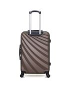 Mittelgroßer Reisekoffer mit 4 Einzelrollen 65 cm, donaubraun