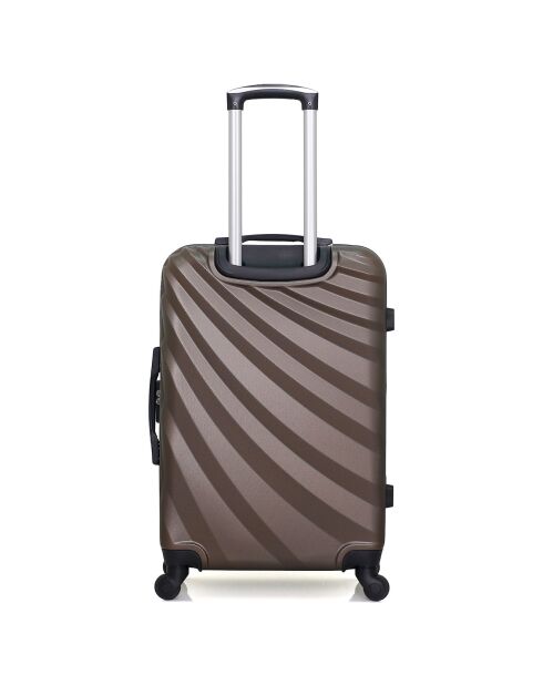 Mittelgroßer Reisekoffer mit 4 Einzelrollen 65 cm, donaubraun