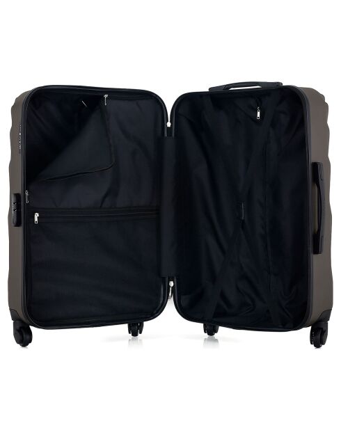 Mittelgroßer Reisekoffer mit 4 Einzelrollen 65 cm, donaubraun