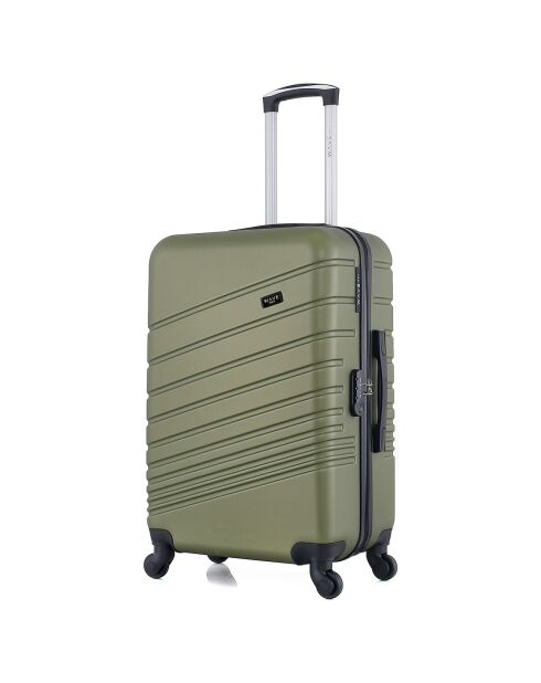 Valigia Medium Stay 4 ruote singole 65 cm Tiger verde kaki