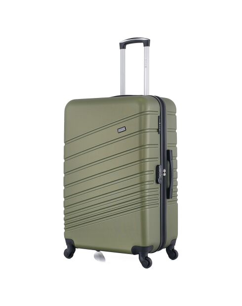Valigia Long Stay 4 ruote singole 75 cm Tiger verde kaki