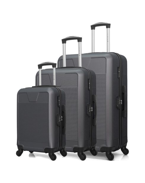 3 Selenga 4-Rad-Doppelkoffer 75/65/55 cm dunkelgrau