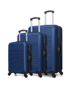 3 Valises 4 roues doubles Selenga 75/65/55 cm bleu marine