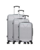 3 Valises 4 roues doubles Selenga 75/65/55 cm grises