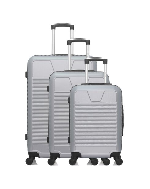 3 Valises 4 roues doubles Selenga 75/65/55 cm grises