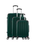 3 Valises 4 roues doubles Denali 75/65/55 cm vert foncé