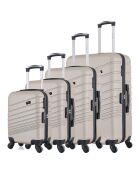 4 Valises 4 roues simples Tigre 75/65/55/46 cm beiges