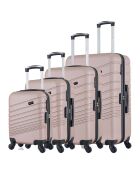 4 valigie semplici a 4 ruote Tigre 75/65/55/46 cm oro rosa