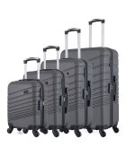 4 Valises 4 roues simples Tigre 75/65/55/46 cm gris foncé