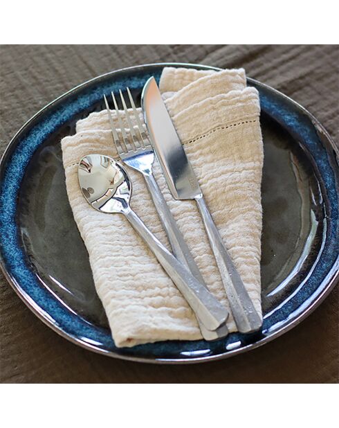 6 Assiettes plates Certaldo marron - 27x27x2.5 cm