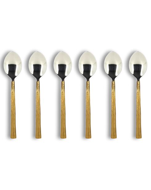 6 Cuillères à café Khos inox/doré - 5x5x25 cm