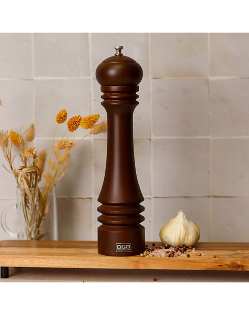 Moulin à sel profesionnel chocolat - 7x7x30 cm