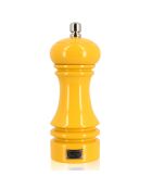 Moulin à poivre en bois brillant jaune - 5.5x5.5x15 cm