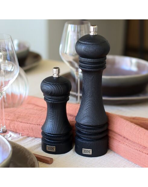 Moulin à poivre recyclé noir - 6x6x23 cm
