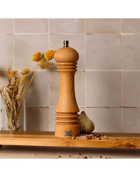 Moulin à sel recyclé naturel - 6x6x23 cm