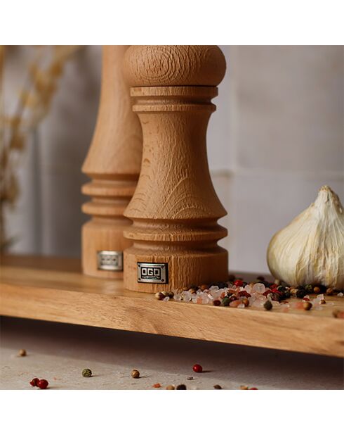 Moulin à sel recyclé naturel - 5.5x5.5x15 cm