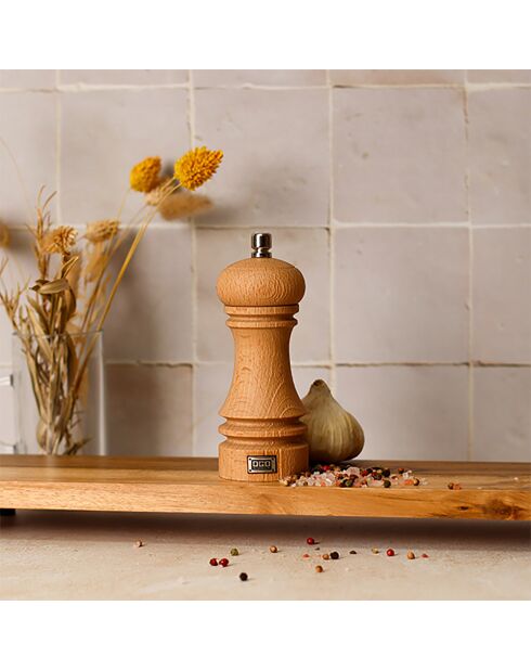 Moulin à sel recyclé naturel - 5.5x5.5x15 cm