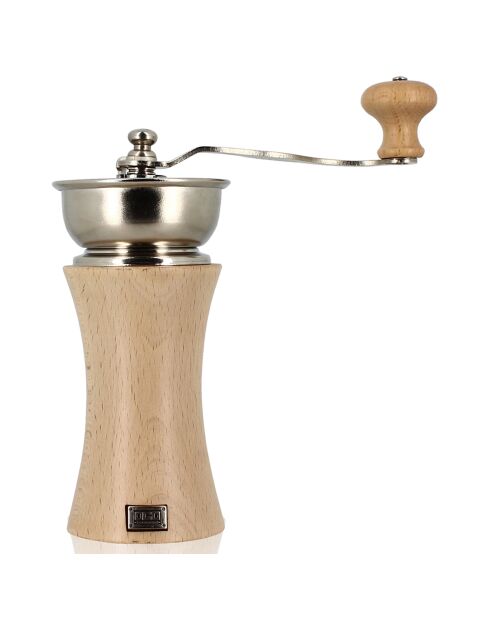 Moulin à café manivelle inox/naturel - 10x8.5x21.5 cm