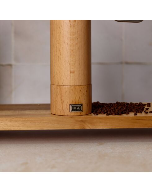 Moulin à café manivelle naturel - 9.5x6.5x17.7 cm