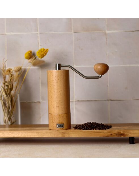 Moulin à café manivelle naturel - 9.5x6.5x17.7 cm