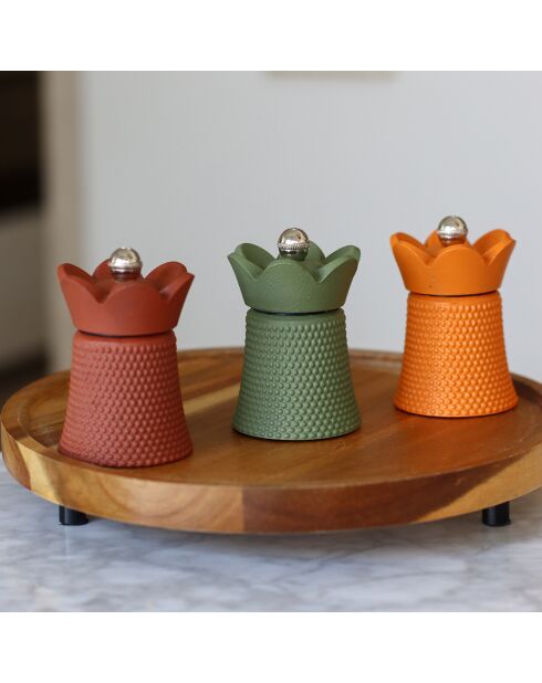 Moulin à poivre/sel Hawai en fonte jaune - 6x6x8 cm